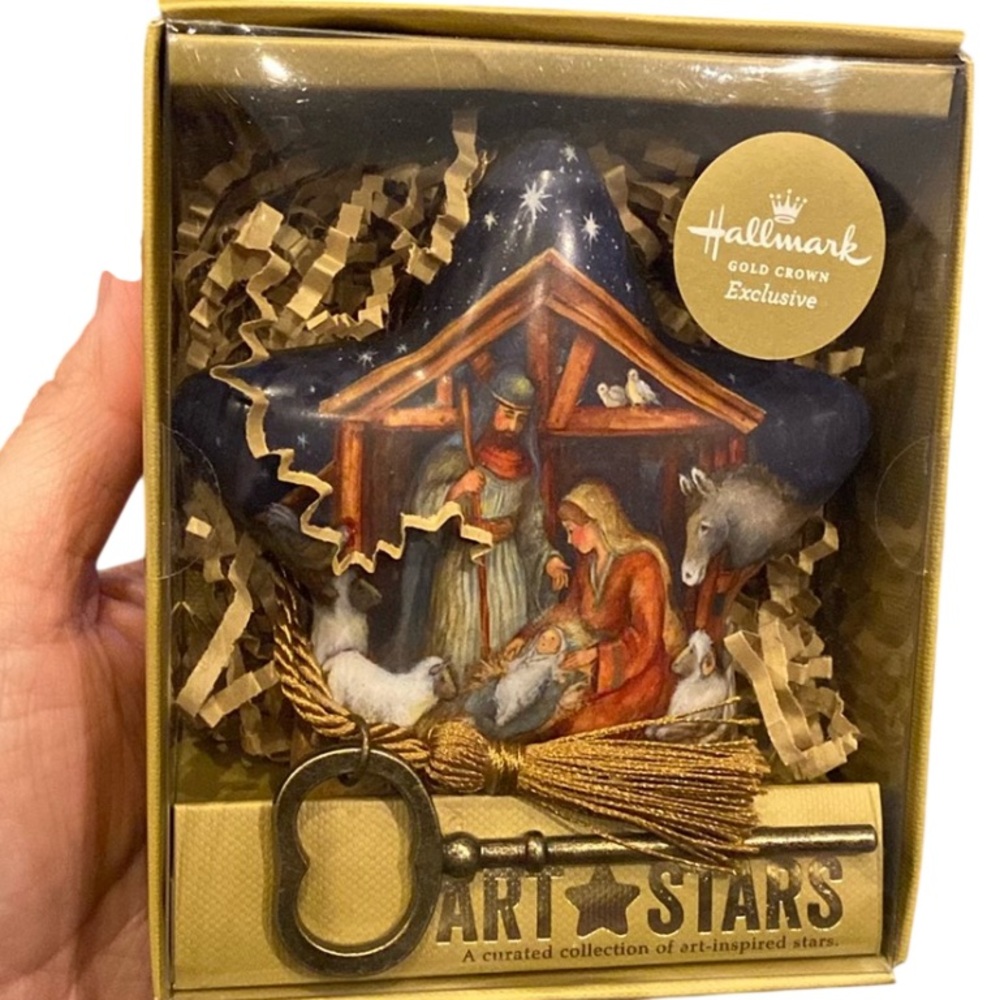 Hallmark Art Stars Nativity Scene Ornament Demdaco